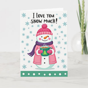 Tarjeta de Nieve Mucho Amor para el Muñeco de Niev