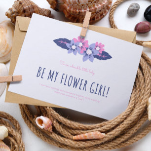 Tarjeta de niña Boda azul y lavanda