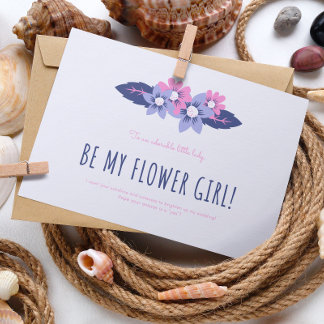 Tarjeta de niña Boda azul y lavanda