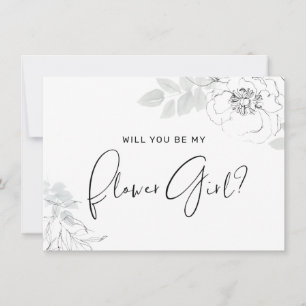 Tarjeta de niña de Ilustracion floral botánica