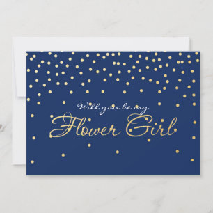 Tarjeta de niña de las flores con confeti de papel