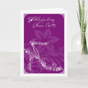 Tarjeta de niña de las flores, ¿Quieres ser mi dam