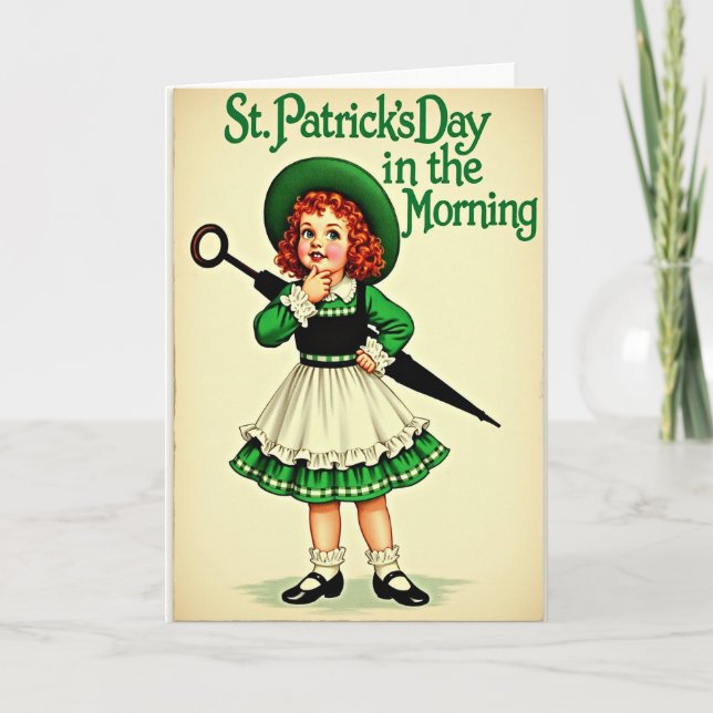 Tarjeta de niña del día de San Patricio (Anverso)