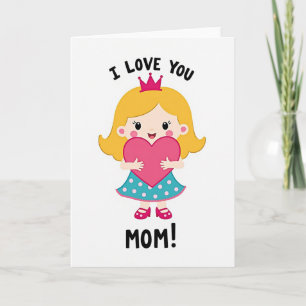 Tarjeta de niña sincera para mamá