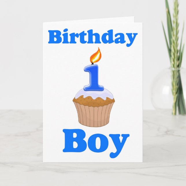 Tarjeta de niño de cumpleaños de 1 año (Anverso)