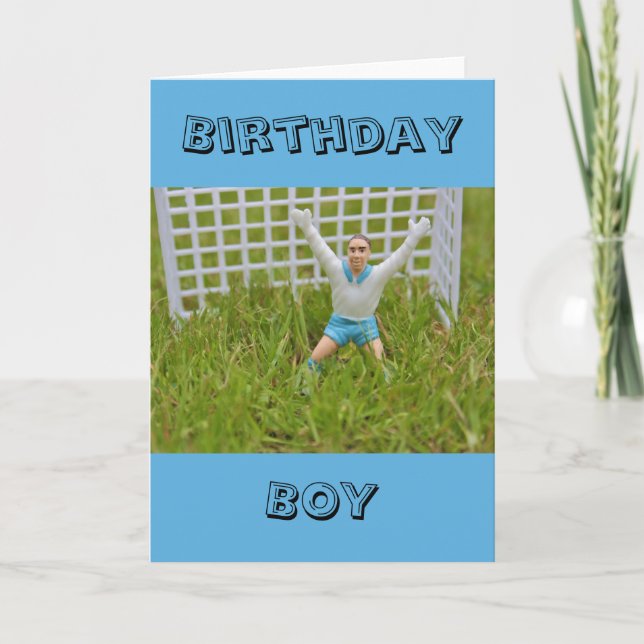 Tarjeta de niño de cumpleaños de Goal Keeper (Anverso)