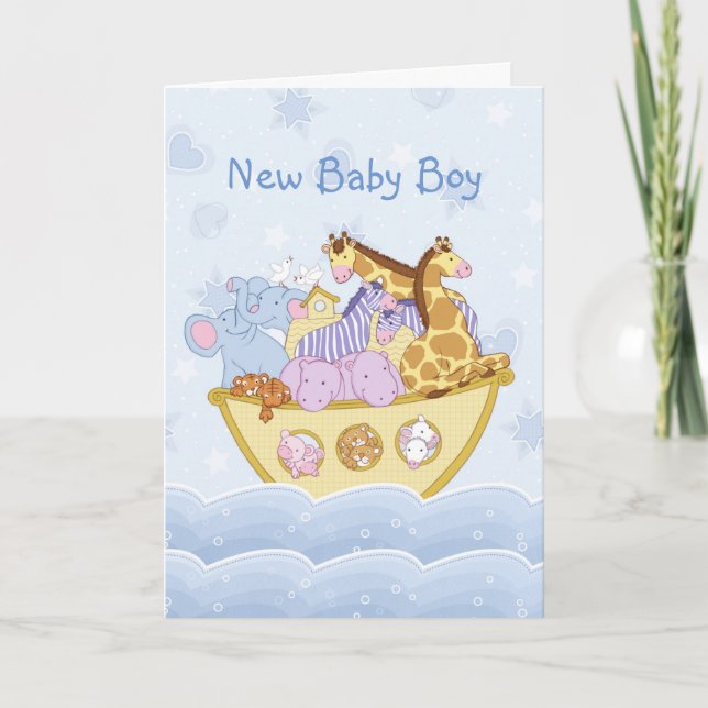 Tarjeta de niño de Recién nacido Arca de Noah (Anverso)