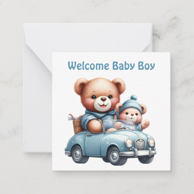 Tarjeta de niño de Recién nacido de bienvenida (Anverso)