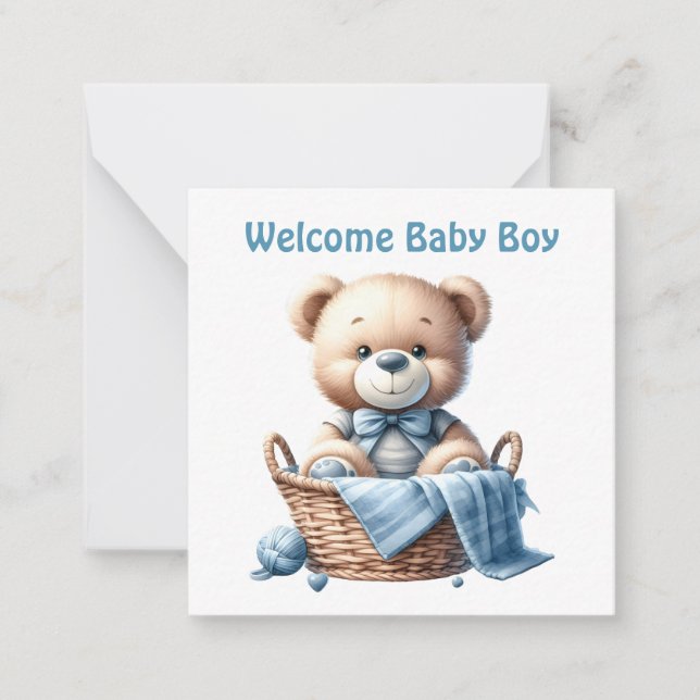 Tarjeta de niño de Recién nacido de bienvenida (Anverso)