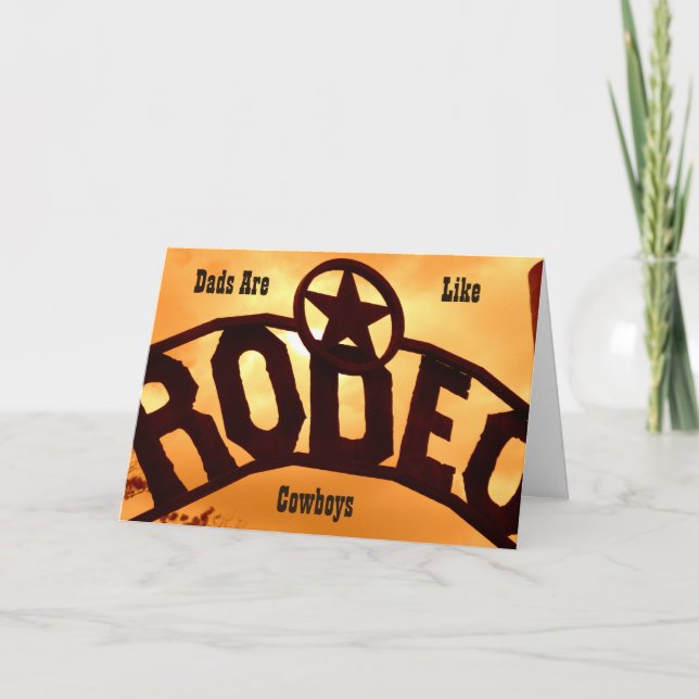 Tarjeta de niño de rodeo del Día del Padre (Anverso)