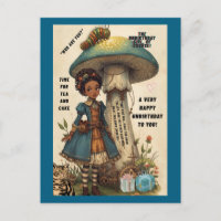 Tarjeta de no cumpleaños de Alicia y Oruga