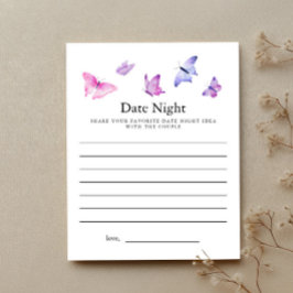 Tarjeta de noche Butfly Bridal Shower Date