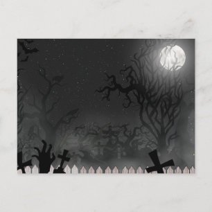 Tarjeta de Noche de Brujas Atmósfera de Terror