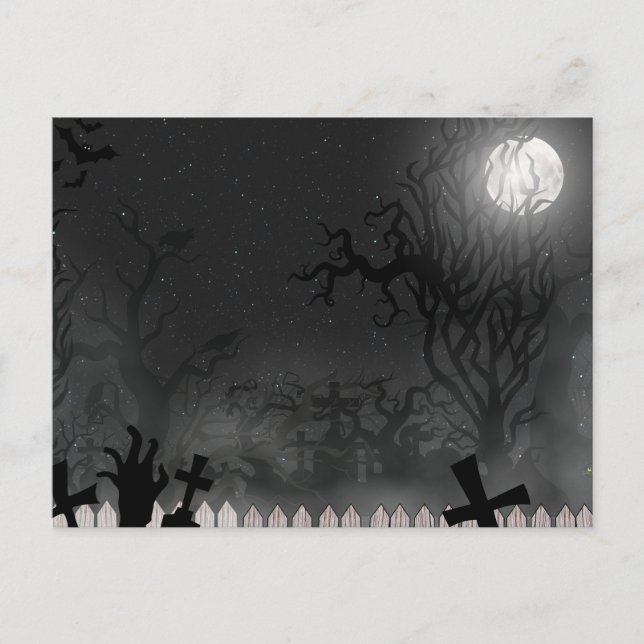 Tarjeta de Noche de Brujas Atmósfera de Terror (Anverso)