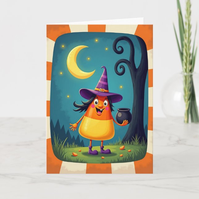 Tarjeta de Noche de Brujas Dulces (Anverso)