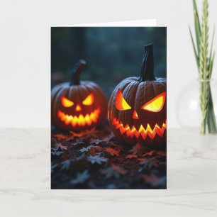 Tarjeta de Noche de Calabaza Espeluznante