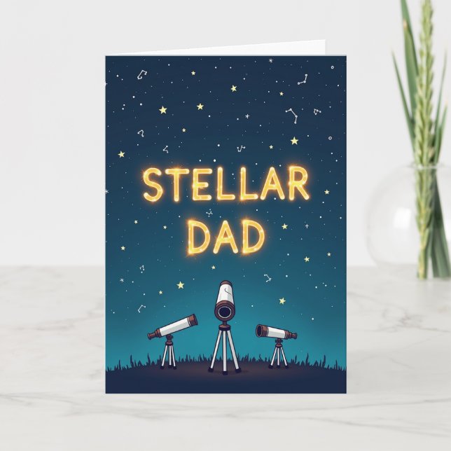 Tarjeta de Noche de Cielo Estelar para Papá (Anverso)