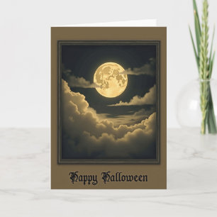 Tarjeta de Noche de Halloween en el Cielo