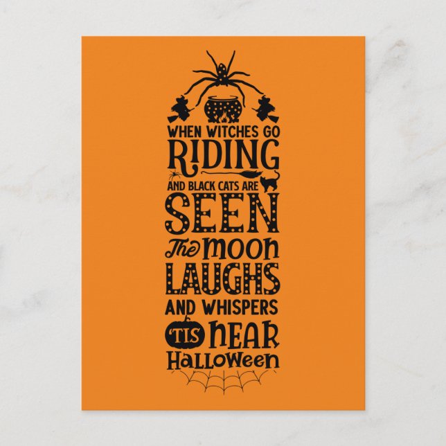 Tarjeta de Noche de Halloween Espeluznante (Anverso)