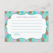 Tarjeta de noche Mermaid Bridal Shower Date