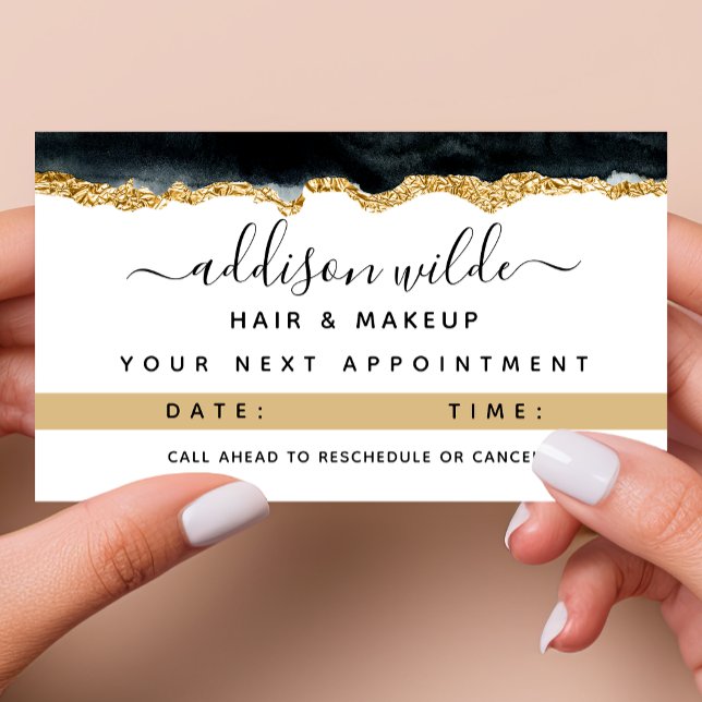 Tarjeta De Nombramiento Black And Gold Watercolor (Subido por el creador)