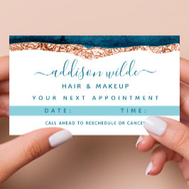 Tarjeta De Nombramiento De Acuarela verde azulada