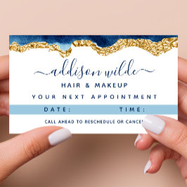 Tarjeta De Nombramiento Navy Blue And Gold Waterco