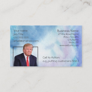 Tarjeta de nombre a dos lados de la acuarela azul 