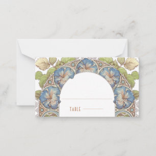 Tarjeta de nombre azul Petunia Boda Tabla de cosec