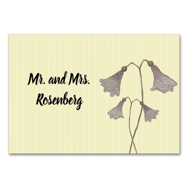 Tarjeta de nombre boda Flores botánicas acuáticas (Anverso)