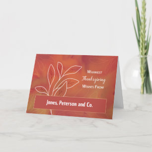 Tarjeta De nombre comercial Thankding Warm Watercolor