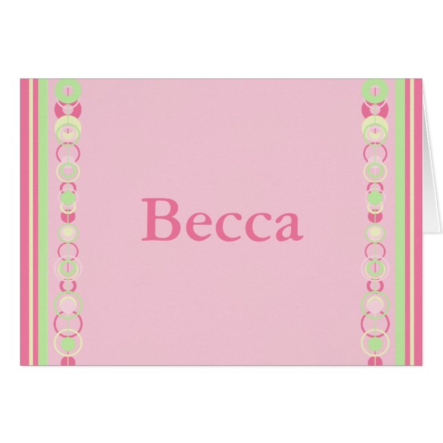 Tarjeta de nombre de círculo moderno Becca (Anverso (Horizontal))