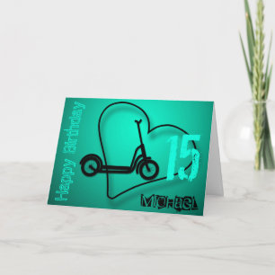 Tarjeta de nombre de cumpleaños 15th Electric Trot