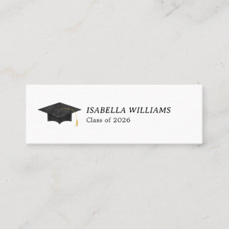 Tarjeta de nombre de gorra de graduación acuarela 