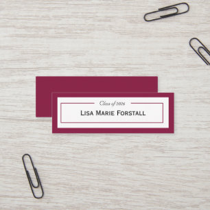 Tarjeta de nombre de graduación