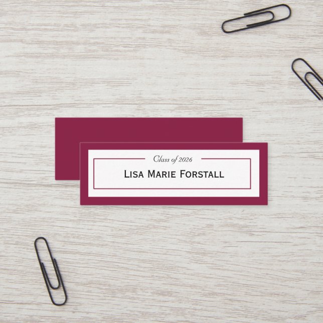 Tarjeta de nombre de graduación (Anverso/Reverso In Situ)