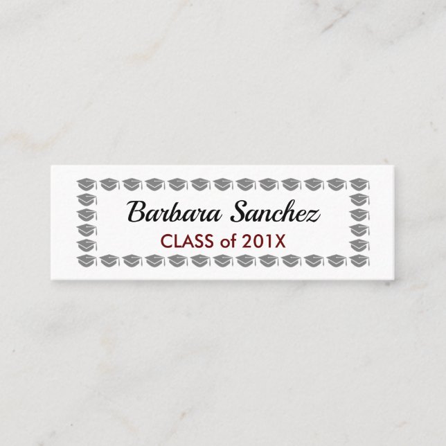 Tarjeta de nombre de graduación (Anverso)