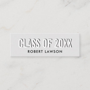 Tarjeta de Nombre de Graduación Chic Gris Plateado
