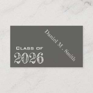 Tarjeta de nombre de graduación con aspecto de piz