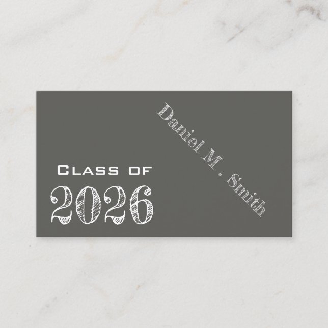 Tarjeta de nombre de graduación con aspecto de piz (Anverso)