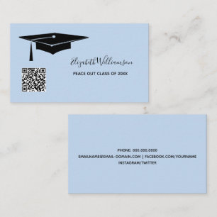 Tarjeta de nombre de graduación con código QR Inse