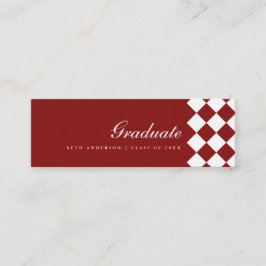 Tarjeta de Nombre de Graduación Cuadrada en Rojo V