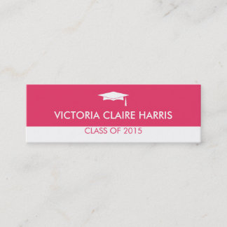 Tarjeta de nombre de graduación de bloque de color
