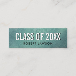 Tarjeta de nombre de graduación de clase con acaba