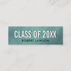 Tarjeta de nombre de graduación de clase con acaba