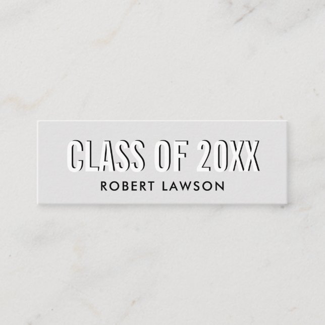 Tarjeta de nombre de graduación de clase de Moda g (Anverso)