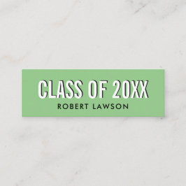 Tarjeta de nombre de graduación de clase Grass Gre