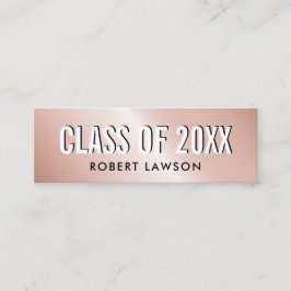 Tarjeta de nombre de graduación de clase Luxe Gold