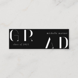 tarjeta de nombre de graduación de guión moderno e
