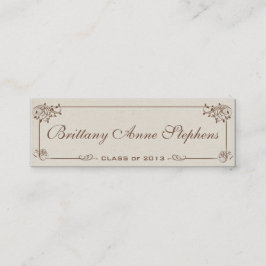 Tarjeta de nombre de graduación de lienzo Insertar